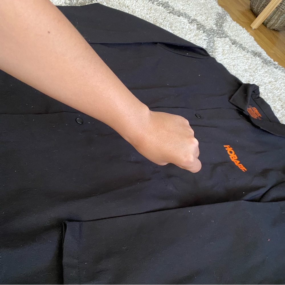 Hobart Black Utility Snap Button Collared Long Sl… - image 7